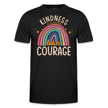 La gentillesse demande du courage | Prévention de l’intimidation - T-shirt sport Homme - noir - Devant - AI Model Male 178 dark (178cm)