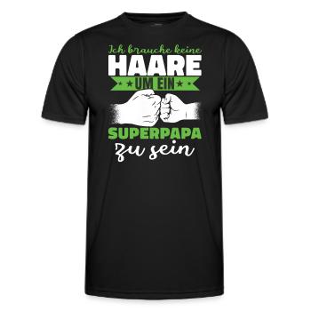 Ich brauche keine Haare um ein Superpapa zu sein - Männer Funktions-T-Shirt - Schwarz - Vorne - AI Model Male 178 dark (178cm)