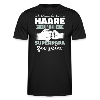 Ich brauche keine Haare um ein Superpapa zu sein - Männer Funktions-T-Shirt - Schwarz - Vorne - AI Model Male 178 dark (178cm)