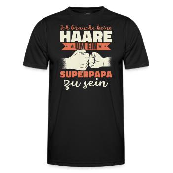 Superpapa - Männer Funktions-T-Shirt - Schwarz - Vorne - AI Model Male 178 dark (178cm)