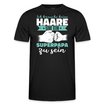 Ich brauche keine Haare um ein Superpapa zu sein - Männer Funktions-T-Shirt - Schwarz - Vorne - AI Model Male 178 dark (178cm)