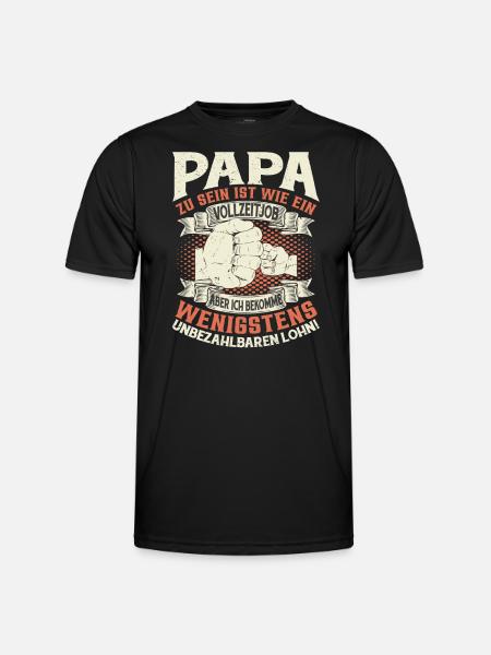 Papa Sprüche Vatertag - Männer Funktions-T-Shirt - Schwarz