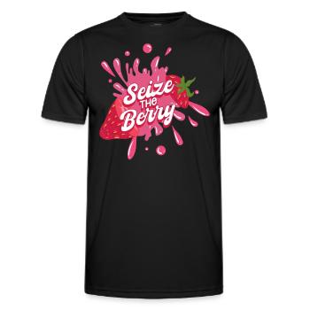 Frucht Erdbeere - Männer Funktions-T-Shirt - Schwarz - Vorne - AI Model Male 178 dark (178cm)