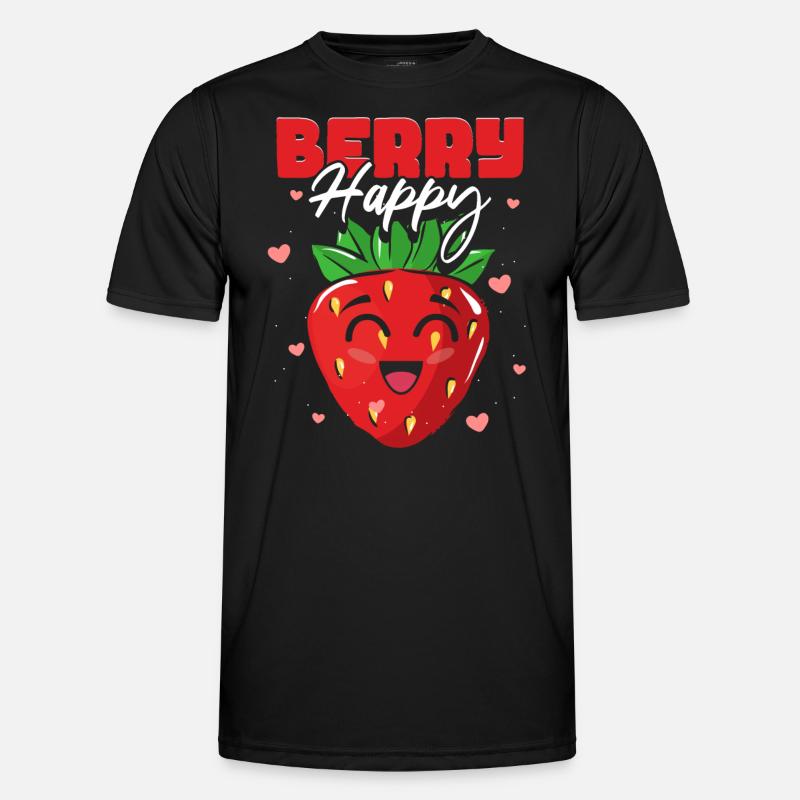Berry Happy Erdbeere Männer Funktions-T-Shirt