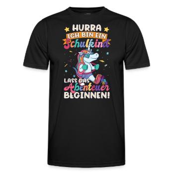 Ich bin ein Schulkind Einschulung - Männer Funktions-T-Shirt - Schwarz - Vorne - AI Model Male 178 dark (178cm)