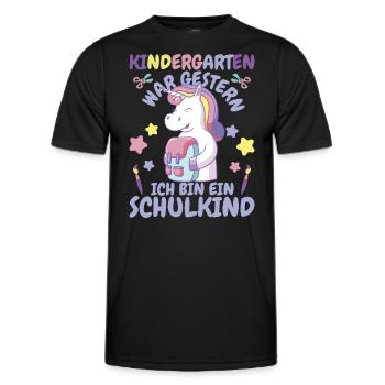 Ich bin ein Schulkind Einhorn - Männer Funktions-T-Shirt - Schwarz - Vorne - AI Model Male 178 dark (178cm)