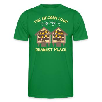 The Chicken Coop Is My Dearest Place - Men's Functional T-Shirt - kelly green - Front - AI Model Male 178 dark (178cm)