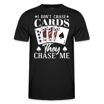 Funny Casino Poker Player Texas Hold'em Omaha - Men's Functional T-Shirt - black - Front - AI Model Male 178 dark (178cm)