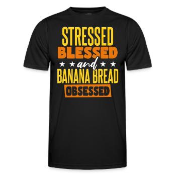 Funny Banana Bread Lover - Men's Functional T-Shirt - black - Front - AI Model Male 178 dark (178cm)
