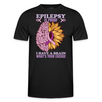 Epilepsie ist der Beweis - Männer Funktions-T-Shirt - Schwarz - Vorne - AI Model Male 178 dark (178cm)