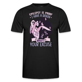 Epilepsy Is Proof - Men's Functional T-Shirt - black - Front - AI Model Male 178 dark (178cm)