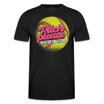 Ich bin ein Softball-Mädchen - Männer Funktions-T-Shirt - Schwarz - Vorne - AI Model Male 178 dark (178cm)