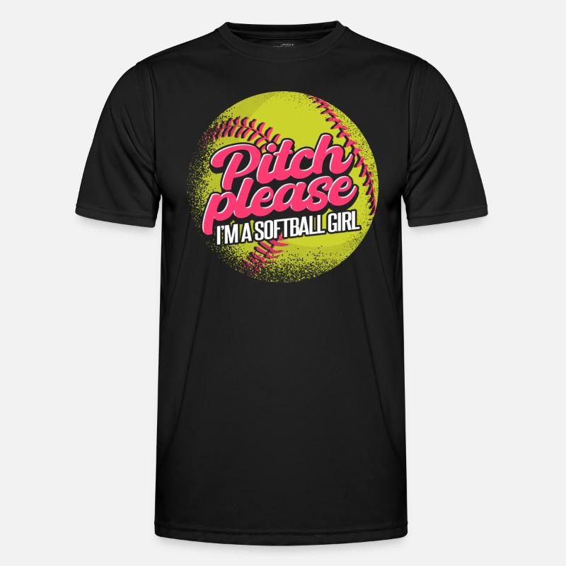 Ich bin ein Softball-Mädchen - Männer Funktions-T-Shirt - Schwarz