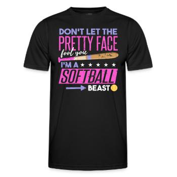 Ich bin ein Softball-Biest - Männer Funktions-T-Shirt - Schwarz - Vorne - AI Model Male 178 dark (178cm)