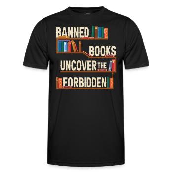 Les livres interdits découvrent l’interdit - T-shirt sport Homme - noir - Devant - AI Model Male 178 dark (178cm)