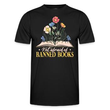 Read Banned Books - Men's Functional T-Shirt - black - Front - AI Model Male 178 dark (178cm)