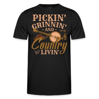 Country Music - Men's Functional T-Shirt - black - Front - AI Model Male 178 dark (178cm)