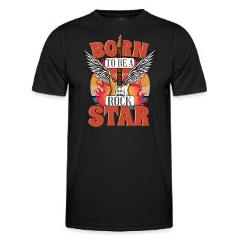 Geboren, um ein zu sein Rockmusik - Männer Funktions-T-Shirt - Schwarz - Vorne - AI Model Male 178 dark (178cm)
