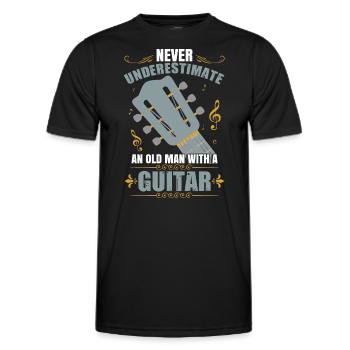 Acoustic Guitar Men - Men's Functional T-Shirt - black - Front - AI Model Male 178 dark (178cm)