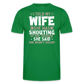Femme Mari Blague - T-shirt sport Homme - vert - Devant - AI Model Male 178 dark (178cm)