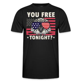 Weißkopfseeadler Amerikanische Flagge, die Sie heute Abend frei haben - Männer Funktions-T-Shirt - Schwarz - Vorne - AI Model Male 178 dark (178cm)