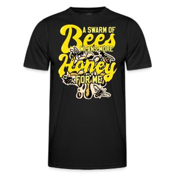 A Swarm Of Bees Honey Bees Beekeeping - Men's Functional T-Shirt - black - Front - AI Model Male 178 dark (178cm)