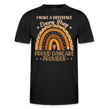 Proud daycare provider - Men's Functional T-Shirt - black - Front - AI Model Male 178 dark (178cm)