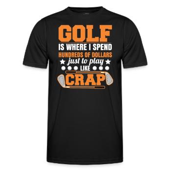 Golfplatz Golfen Golfer - Männer Funktions-T-Shirt - Schwarz - Vorne - AI Model Male 178 dark (178cm)