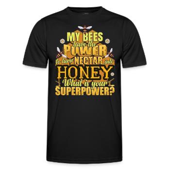 Meine Bienen haben die Macht, Nektar in Honig zu verwandeln - Männer Funktions-T-Shirt - Schwarz - Vorne - AI Model Male 178 dark (178cm)