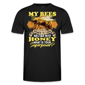 Meine Bienen verwandeln Nektar in Honig - Männer Funktions-T-Shirt - Schwarz - Vorne - AI Model Male 178 dark (178cm)