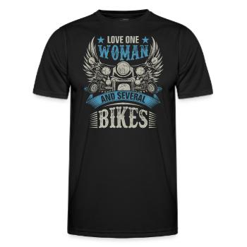 Ich liebe mehrere Fahrräder - Männer Funktions-T-Shirt - Schwarz - Vorne - AI Model Male 178 dark (178cm)