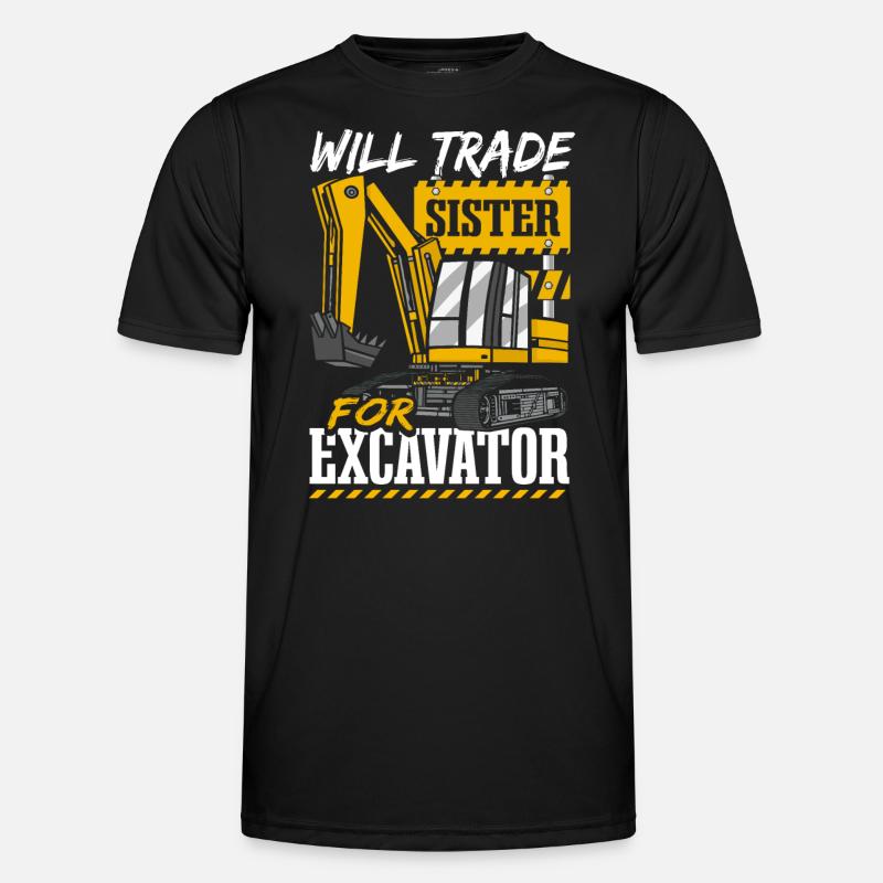 Wird Schwester gegen Bagger eintauschen - Männer Funktions-T-Shirt - Schwarz