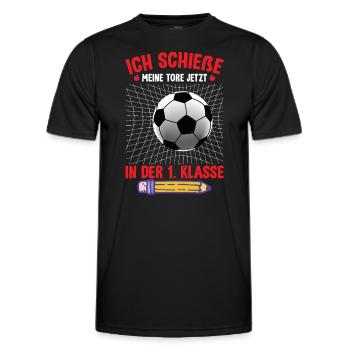 Einschulung 1. Klasse - Männer Funktions-T-Shirt - Schwarz - Vorne - AI Model Male 178 dark (178cm)