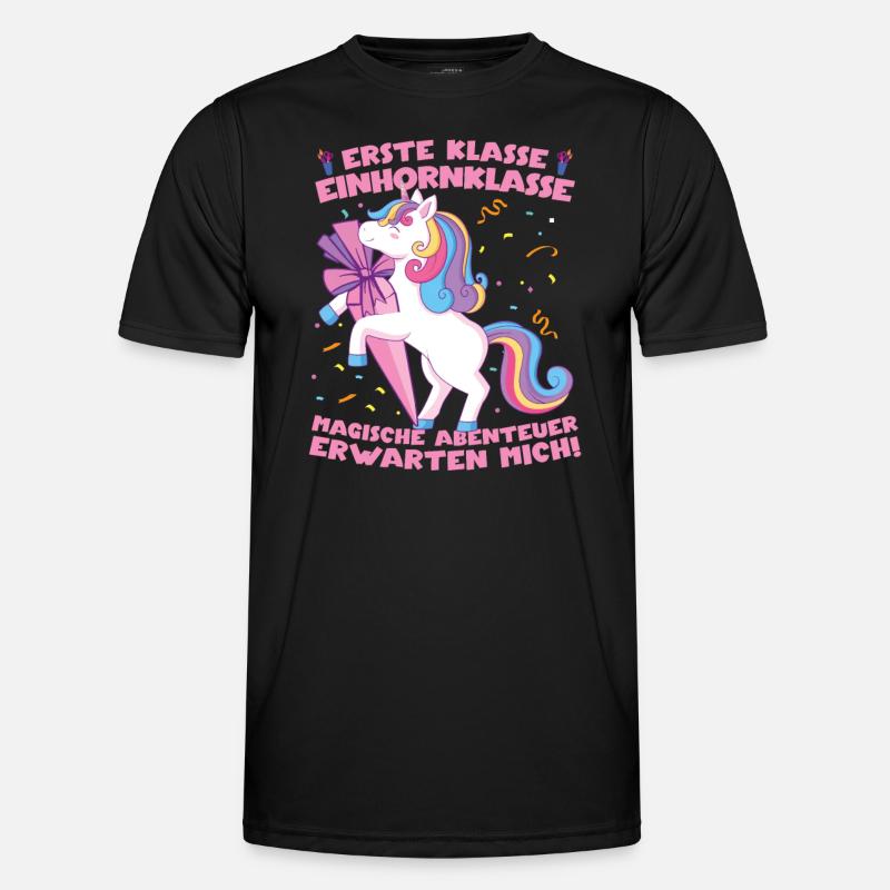 Grundschule Einhorn Mädchen - Männer Funktions-T-Shirt - Schwarz