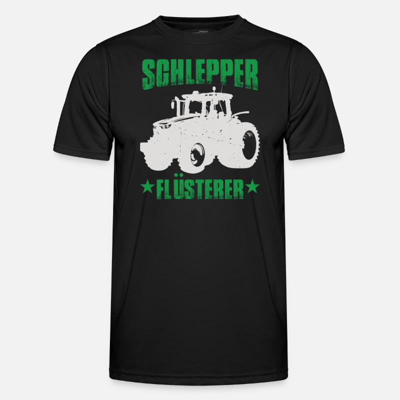 Schlepper Flüsterer Traktor - Männer Funktions-T-Shirt - Schwarz