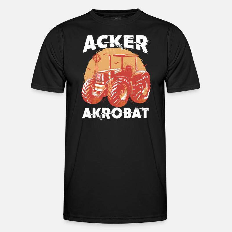 Acker Akrobat Schlepper Traktor - Männer Funktions-T-Shirt - Schwarz