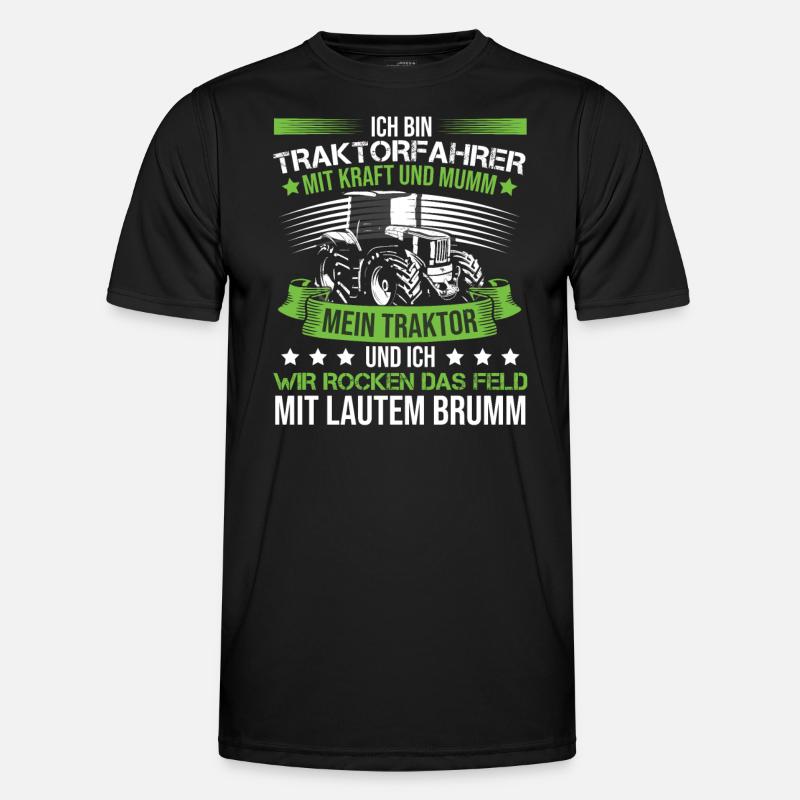 Ich bin Traktorfahrer - Männer Funktions-T-Shirt - Schwarz