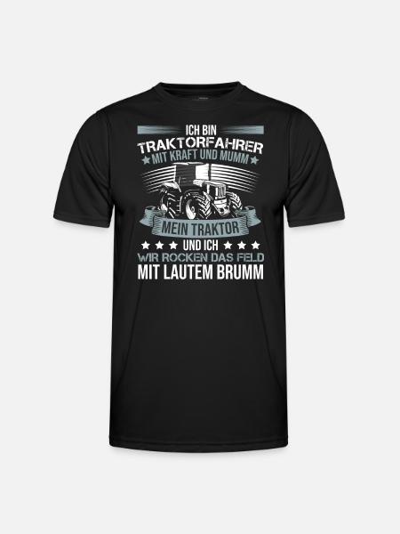 Ich bin Traktorfahrer Schlepper Sprüche - Männer Funktions-T-Shirt - Schwarz