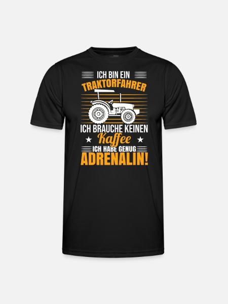 Ich bin Traktorfahrer - Männer Funktions-T-Shirt - Schwarz