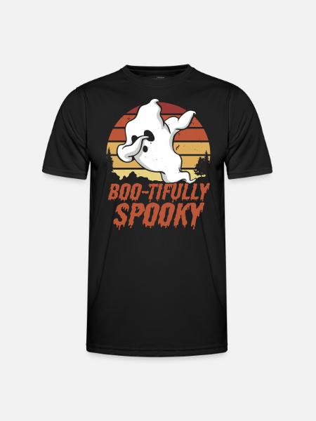 Mignon fantôme effrayant Halloween - T-shirt sport Homme - noir