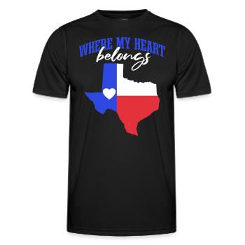 Où mon cœur appartient Texas - T-shirt sport Homme - noir - Devant - AI Model Male 178 dark (178cm)