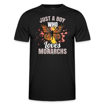 Nur ein Junge, der Monarchen liebt - Männer Funktions-T-Shirt - Schwarz - Vorne - AI Model Male 178 dark (178cm)