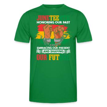 Juneteenth Honoring Our Past - Men's Functional T-Shirt - kelly green - Front - AI Model Male 178 dark (178cm)