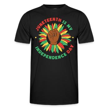 Juneteenth Is My Independence Day - Men's Functional T-Shirt - black - Front - AI Model Male 178 dark (178cm)