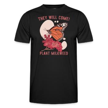 Monarch-Schmetterling Wolfsmilch - Männer Funktions-T-Shirt - Schwarz - Vorne - AI Model Male 178 dark (178cm)
