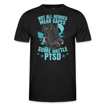 Some Battle PTSD - Men's Functional T-Shirt - black - Front - AI Model Male 178 dark (178cm)