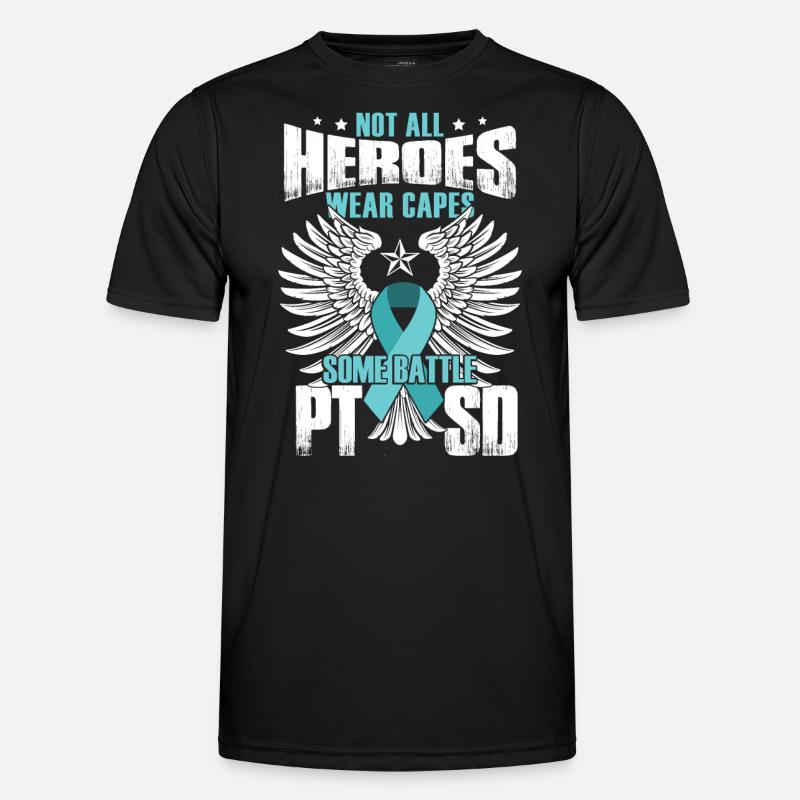 PTBS-Helden - Männer Funktions-T-Shirt - Schwarz