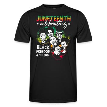 Célébration de Juneteenth - T-shirt sport Homme - noir - Devant - AI Model Male 178 dark (178cm)