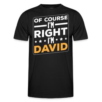 Ich bin David - Männer Funktions-T-Shirt - Schwarz - Vorne - AI Model Male 178 dark (178cm)