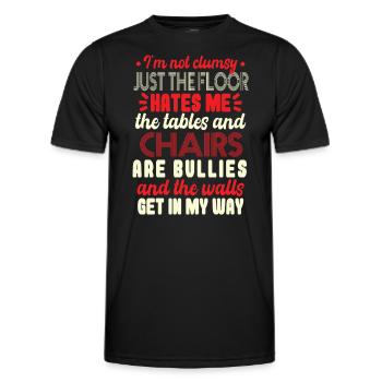 Funny Saying Clumsy Quote - Men's Functional T-Shirt - black - Front - AI Model Male 178 dark (178cm)